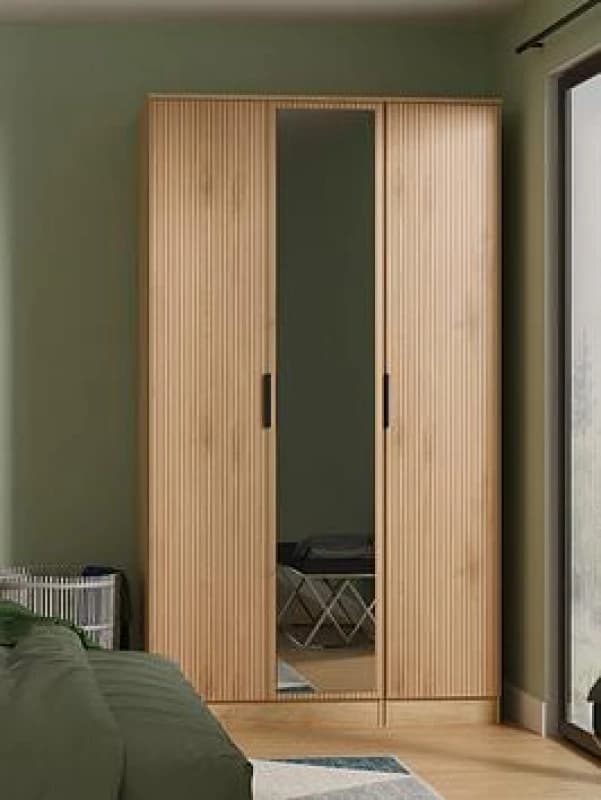 Welcome Furniture Ready Assembled Java Triple Mirror Wardrobe, White JAV137SEWM