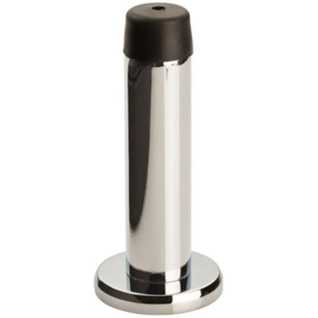 Loops Rubber Tipped Doorstop Cylinder with Rose Wall Mounted 71mm Polished Chrome Multi