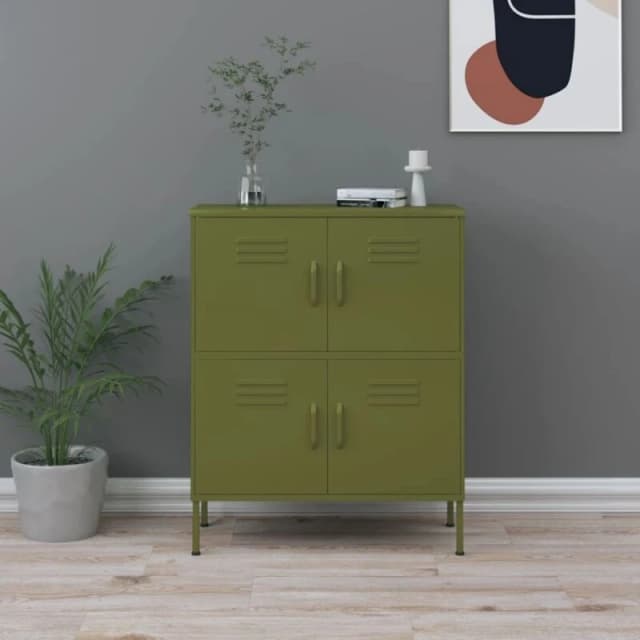 VIDAXL Storage Cabinet Olive Green 80x35x101.5cm Steel Vidaxl 8720286564479