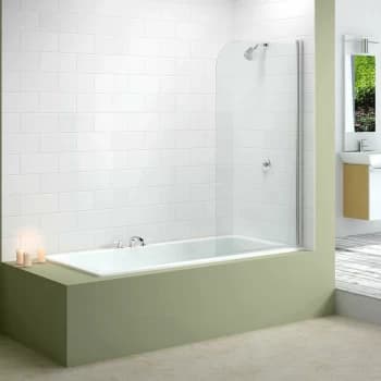 Merlyn - Mbox Round Top Hinged Bath Screen 1500mm H x 800mm W - 6mm Glass