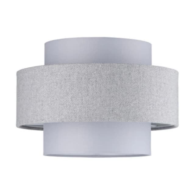 Happy Homewares Modern Grey Herringbone Linen And Cotton Triple Tier Design Pendant Lamp Shade