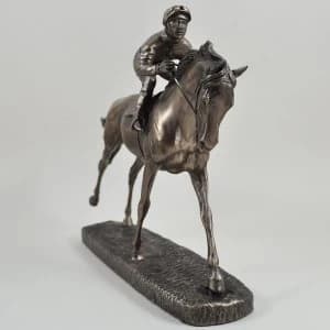 Horse Racing The Favourite by David Geenty Cold Cast Bronze Sculpture 20cm