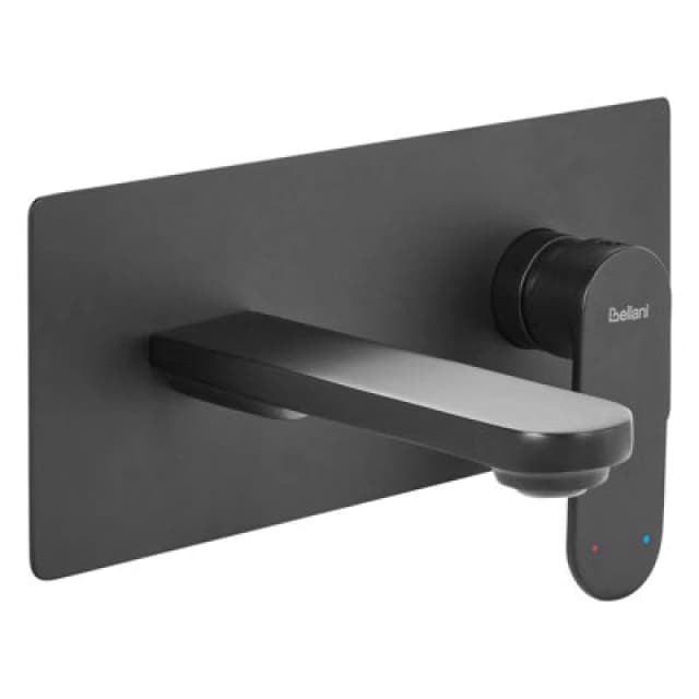 Beliani Wall Mounted Basin Mixer Tap Chungara Brass Black