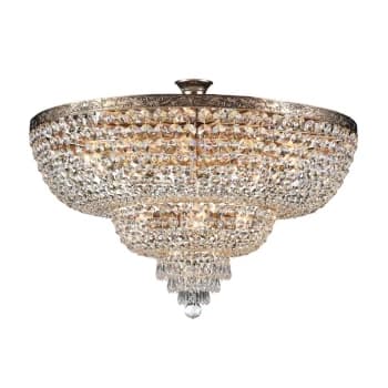 Palace Semi Flush Ceiling Gold Antique & Crystal, 14 Light, E27