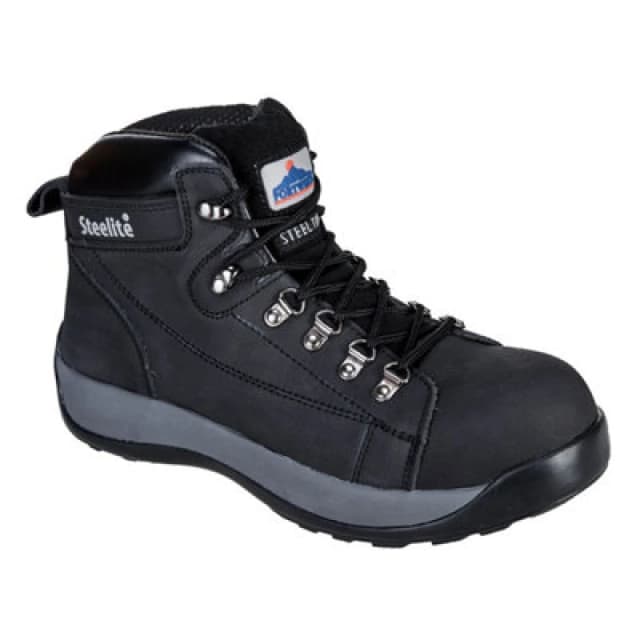 Portwest Steelite SB HRO Mid Cut Nubuck Safety Boots FW31BKR39 Colour: Black