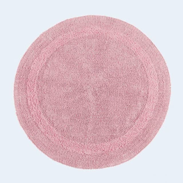 Homescapes Luxury Reversible Round Bath Mat - Blush Pink