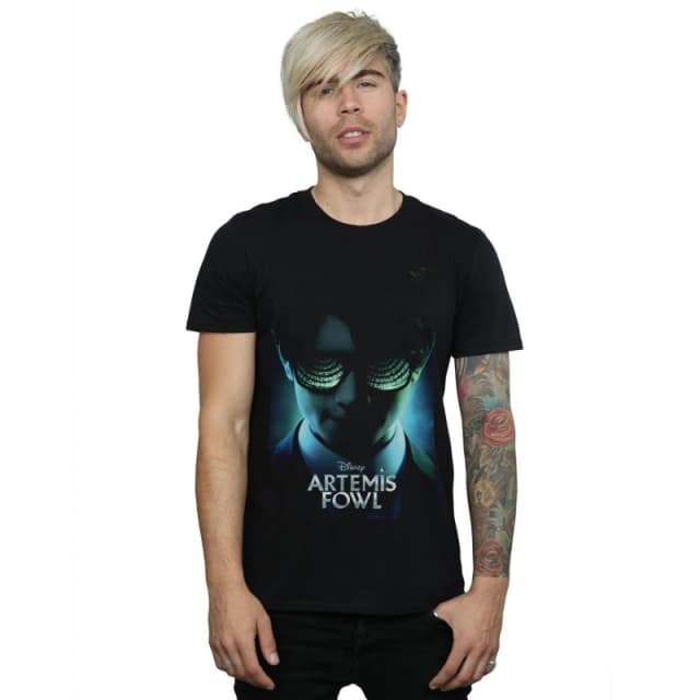 Disney Men Artemis Fowl Poster T-Shirt in Black Size: Small Black S Male 5059400877984