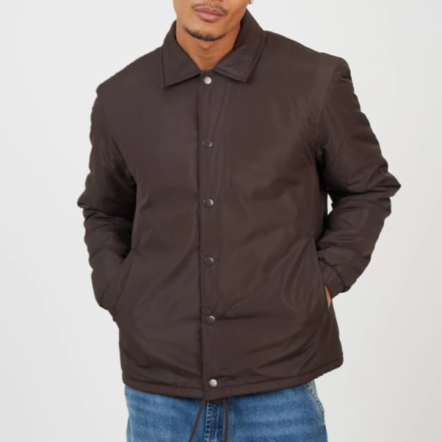 Brave Soul Mens Coach Jacket Brown male Small
