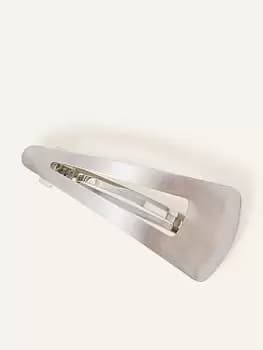 Accessorize Brushed Metal Triangle Clip, Silver, Women