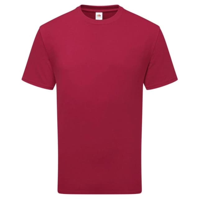 Fruit of the Loom Mens Pure Cotton T-Shirt in Dark Pink Size: Small Dark Pink Male S