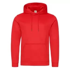 AWDis Adults Unisex Polyester Sports Hoodie (L) (Fire Red)
