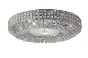 Enya Flush Ceiling 9 Light Polished Chrome, Crystal
