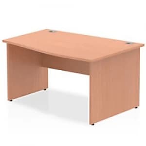 Impulse Panel End 1400 Right Hand Wave Desk Beech
