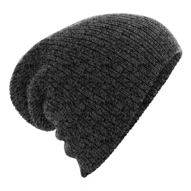 Beechfield Beechfield Men Heavy Gauge Slouch Beanie in Mid Grey Mid Grey One Size Male 5059444184130