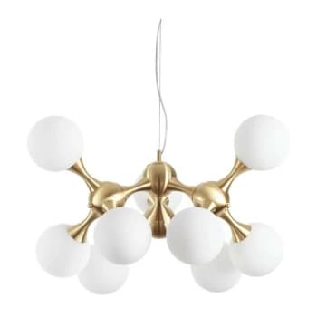 Ideal Lux NODI - Indoor Mutli Arm Ceiling Pendant Lamp 9 Lights Brass Satin, E14