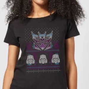 Decepticons Classic Ugly Knit Womens Christmas T-Shirt - Black