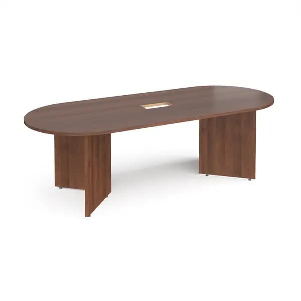 Arrowhead D - End Office Boardroom Table with Power Module Cut Out - Walnut