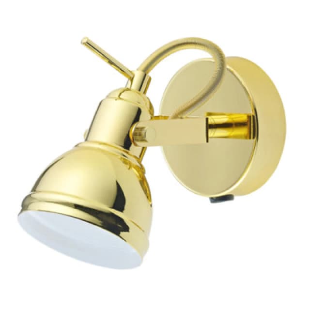 Happy Homewares Unique Industrial Designed Polished Gold Switched Wall Spot Light