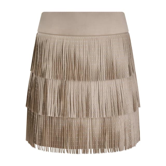 DKNY Fringe Skrt Ld62 Pebble female 8 (XS)