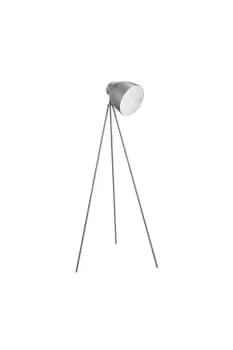 Stanford Tripod Floor Lamp Chrome Stem and Braided Cable Silver 160 cm