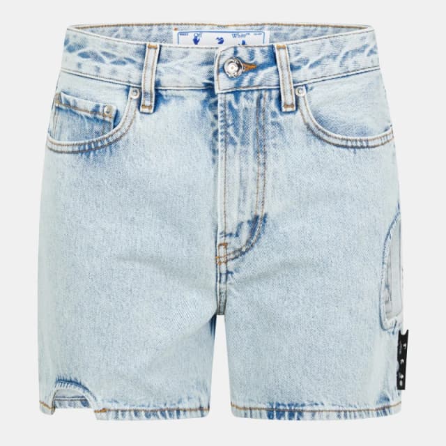 Off White Womens Denim Shorts Light Blue female 24 L32