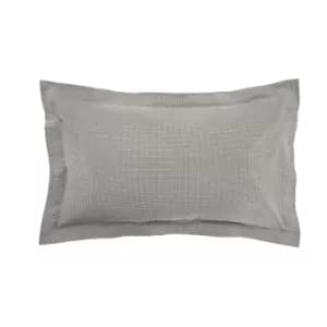 Bedeck of Belfast Kayah Woven Check Oxford Pillowcase, Charcoal