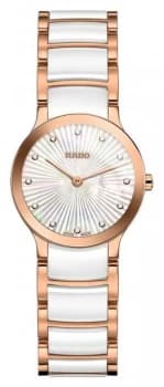 RADO Centrix Diamonds White Ceramic And Rose Gold R30186912 Watch