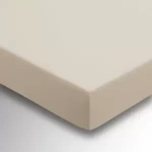 Helena Springfield Percale Single (36cm Deep) Fitted Sheet, Stone