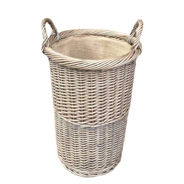 Red Hamper Wicker Large Antique Wash Umbrella Stand in Brown Brown Unisex L