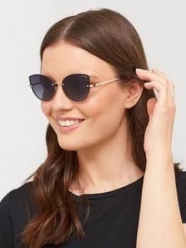 Polaroid Cateye Sunglasses, Gold/Grey, Women