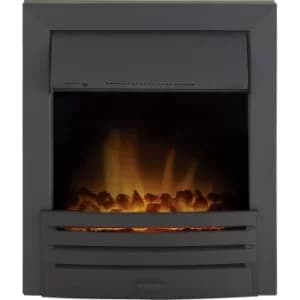 Adam Eclipse Black Inset Electric Fire Coal Heater Heating Real Flame Effect