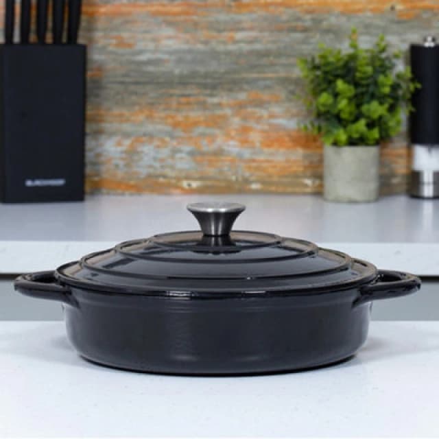 Blackmoor Cast Iron 28cm/2.5L Low Casserole - Black