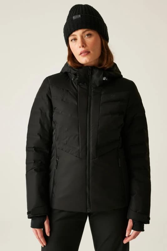 Dare 2b Womens Gliding Waterproof Insulated Padded Ski Jacket in Jet Black Size: 10 Jet Black Female 10