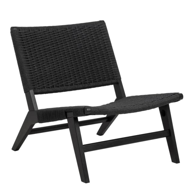 Furniture To Go Burley Lounge Chair in Beige Fabric & Oak in Black Size: A Black Unisex A