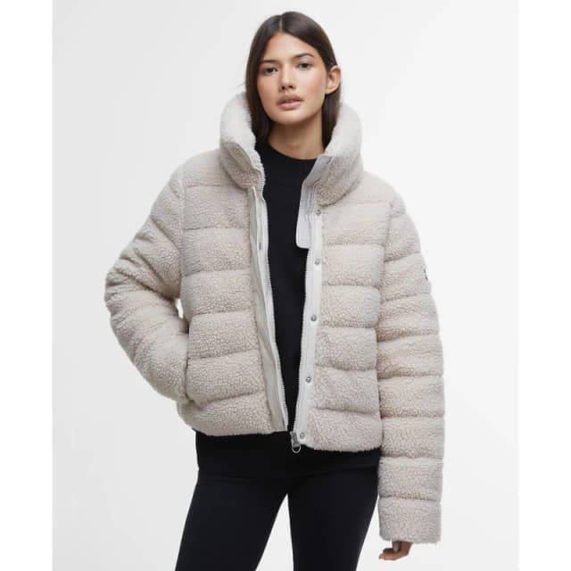 Barbour International Fleece Quilted Jacket - Beige Beige 18