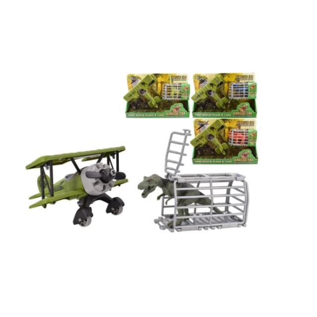 Jurassic Era Plane Dino Rescue Plane and Dino In Cage Set Multi unisex