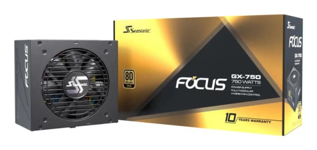 Seasonic Focus GX-750 ATX 3.1 750W 80 Gold Modular Power Supply