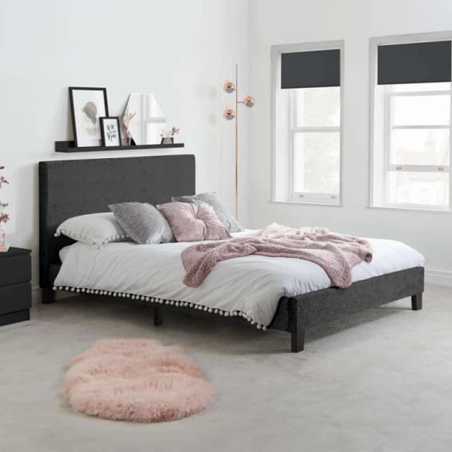 Birlea Berlin Fabric Bed Black unisex King
