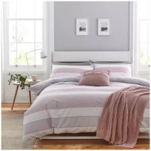 Catherine Lansfield Newquay Stripe Blush Bedding Set- Single