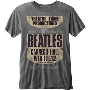 The Beatles - Carnegie Hall Unisex Small T-Shirt - Grey