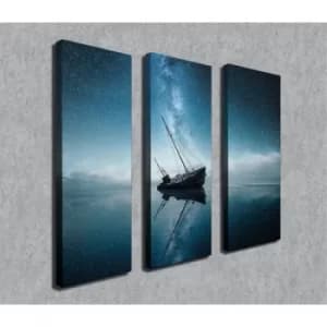 CU04 Multicolor Decorative Canvas Painting (3 Pieces)