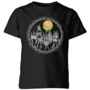 Harry Potter Hogwarts Castle Moon Kids T-Shirt - Black - 11-12 Years