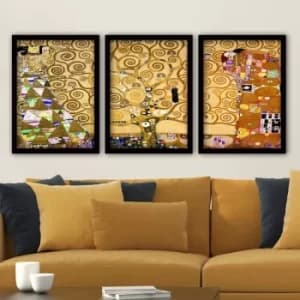 3SC192 Multicolor Decorative Framed Painting (3 Pieces)