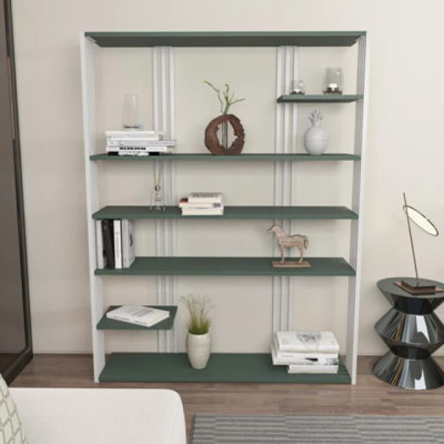 Decorotika Jeni Bookcase Shelving Unit Green & White