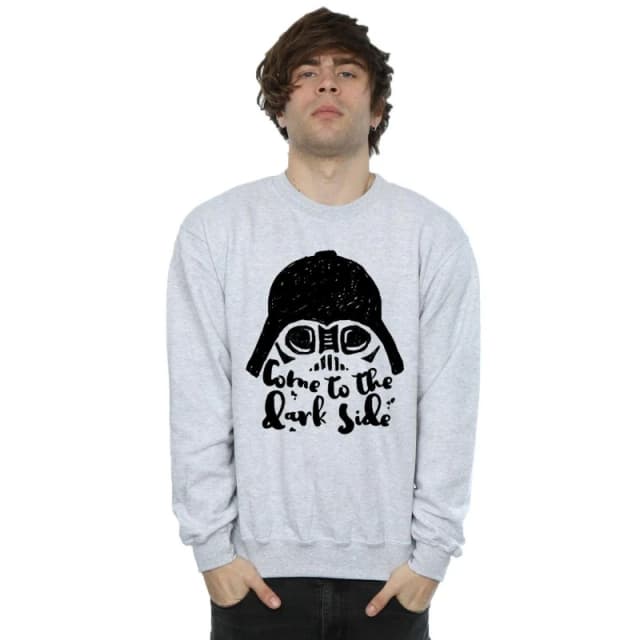 Star Wars Star Wars Men Darth Vader Come To The Dark Side Sketch Sweatshirt in Grey Size: Small Grey S Male 5057245910491