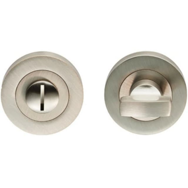 Loops Thumbturn Lock and Release Handle Concealed Fix Round Rose Satin Nickel Metallics unisex