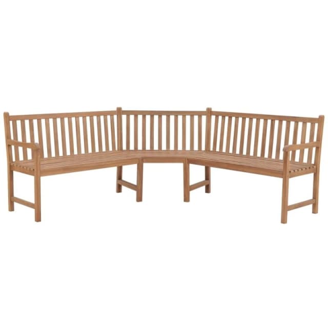 VIDAXL Garden Corner Bench 185x185x90cm Solid Teak Wood Vidaxl 8720286597361