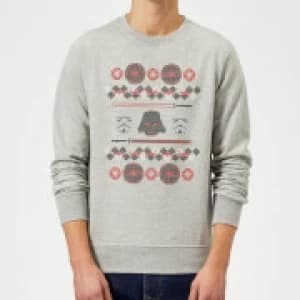 Star Wars Empire Knit Grey Christmas Sweatshirt - L - Grey