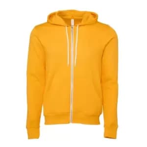Canvas Unixex Zip-up Polycotton Fleece Hooded Sweatshirt / Hoodie (XS) (Gold)