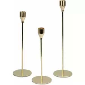 Tulip Candlesticks - Set of 3 Gold M&W - Gold